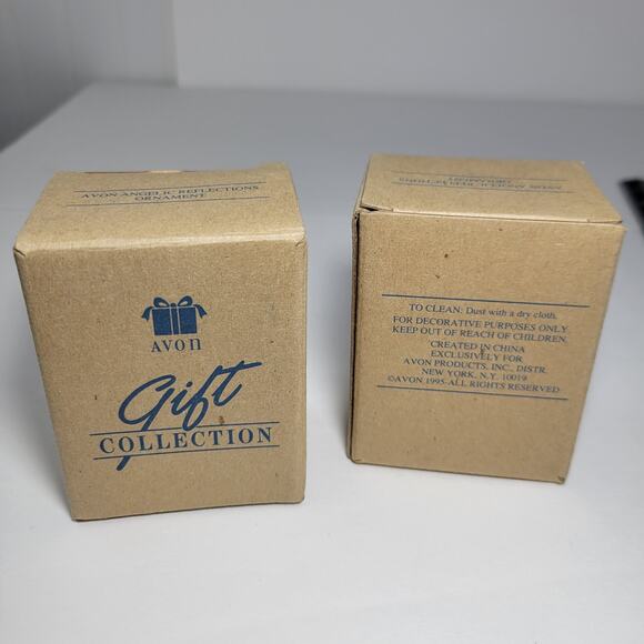 2 Vintage Avon Angelic Reflections Glass Angel Christmas Ornament - Picture 5 of 5